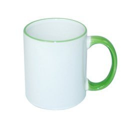 Tazza 330 ml ECO con il manico verde chiaro Sublimazione Termostampa