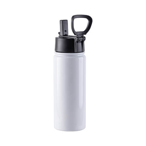 Borraccia - Bottiglia per bevande da 550 ml con manico pieghevole per sublimazione - bianco