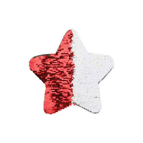 Patch paillettes stella bicolore da sublimare - rosso 18 x 18