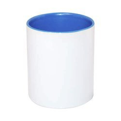 Portapenne in ceramica con interno blu per sublimazione