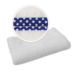Pled con bordi di colore blu scuro a pais bianchi per sublimazione
