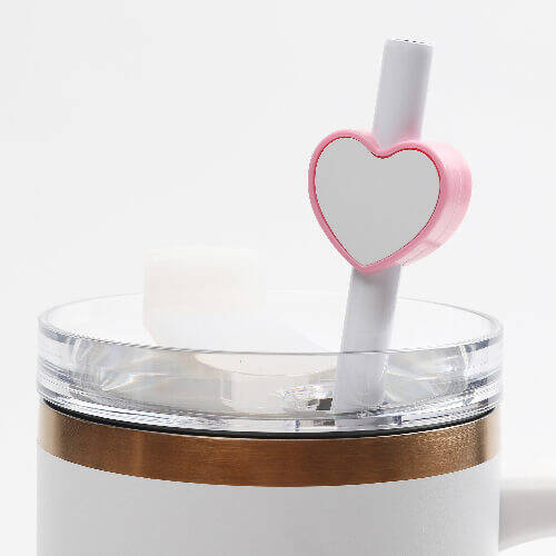 Copri cannuccia in silicone Ø 0,8/1 cm per sublimazione - cuore rosa