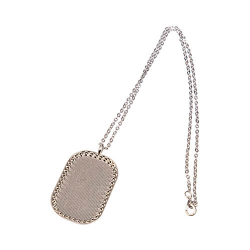 Collana di diamanti per sublimazione - rettangolare - argento