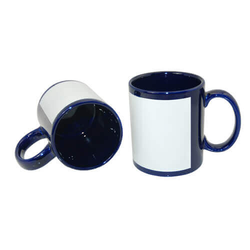 Tazza blu scuro con area bianca Sublimazione Termostampa