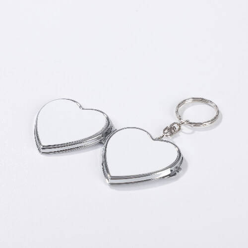 Portachiavi con specchio a sublimazione chiudibile a chiave - cuore