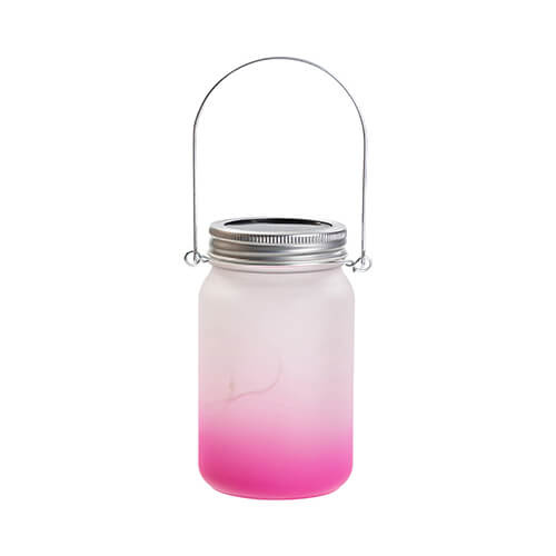 Lanterna da 450 ml con manico in metallo - sfumatura Viola