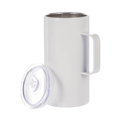 Tazza in acciaio inox da 600 ml per sublimazione - bianca