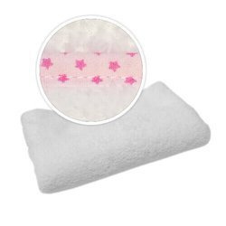 Pled con bordi a pais di stelle rosa per sublimazione