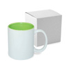 Tazza 330 ml con l'interno verde chiaro JS Coating con la scatola Sublimazione Termostampa