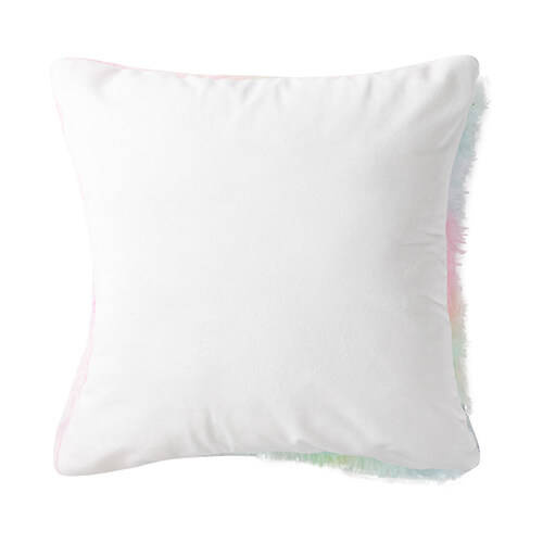 Federa colorata 40 x 40 cm in pile a pelo lungo e microfibra per sublimazione