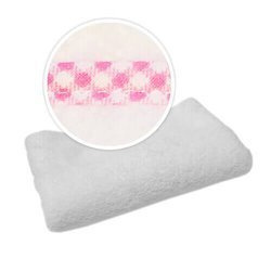 Pled con bordi a scacchi rosa per sublimazione