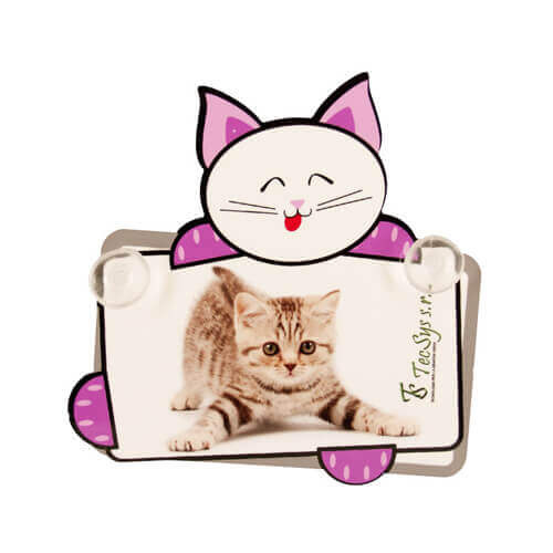 Targhetta in plastica con ventose - gatto - per sublimazione