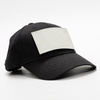 Cappello da baseball in cotone con patch rettangolare in velcro per sublimazione - nero