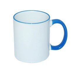 Tazza 330 ml con il manico  blu JS Coating Sublimazione Termostampa
