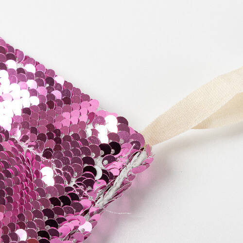 Calza di Natale con paillettes rosa per la sublimazione