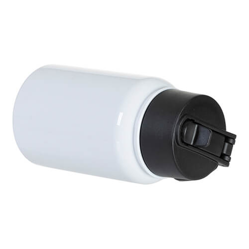 Borraccia da 500 ml con boccaglio largo e manico pieghevole per sublimazione - bianca