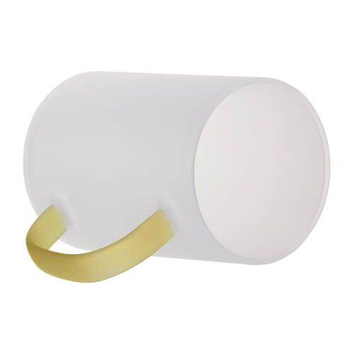 Vetro smerigliato da 360 ml con manico giallo per sublimazione