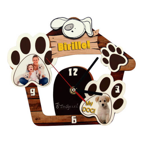 Orologio da parete in MDF - Cuccia per cani - Trasferimento termico a sublimazione
