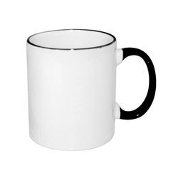 Tazza 330 ml con il manico nero JS Coating Sublimazione Termostampa
