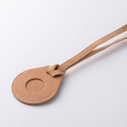 Etichetta in pelle con tracolla / custodia AirTag per sublimazione - Marrone