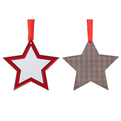 Ciondolo albero di Natale in metallo per sublimazione - Stella