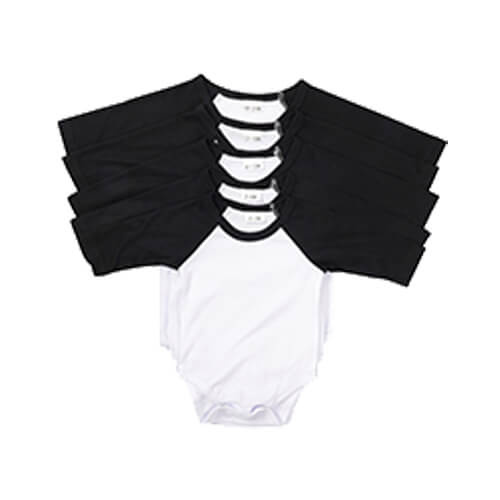 Body per bambini con maniche lunghe per la sublimazione - maniche Nero