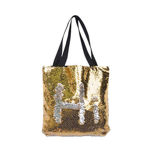 Borsa con pailletes dorate 35 x 38 cm per la sublimazione