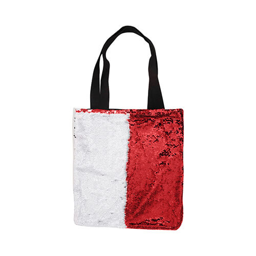 Borsa con paillettes bicolore 35 x 38 cm per sublimazione - rosso