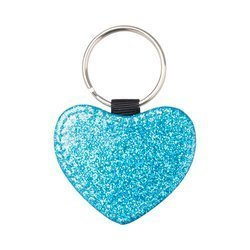 Portachiavi in ​​pelle con glitter per sublimazione - cuore blu