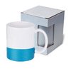 Tazza 330 ml con una striscia glitter blu con la scatola Sublimazione Termostampa