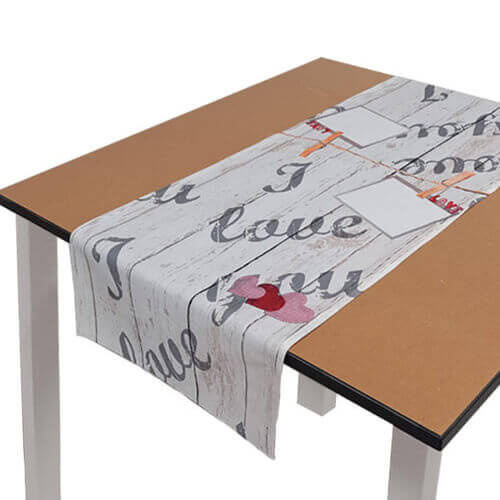 Runner da tavolo 40 x 120 cm in tela sublimazione - Love