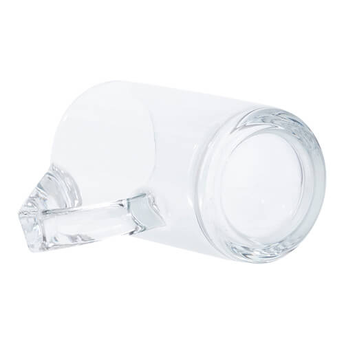 Mug in vetro da 400 ml con manico triangolare per sublimazione