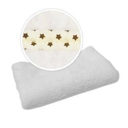 Pled con bordi di colore crema a pais stelle marroni per sublimazione
