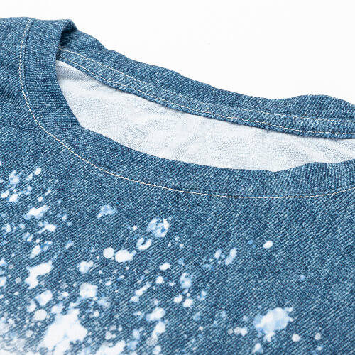 T-shirt Cotton-Like Bleached Starry Faux Denim per sublimazione