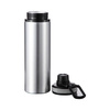 Borraccia in alluminio argento da 850 ml con tappo a vite con inserto grigio per sublimazione