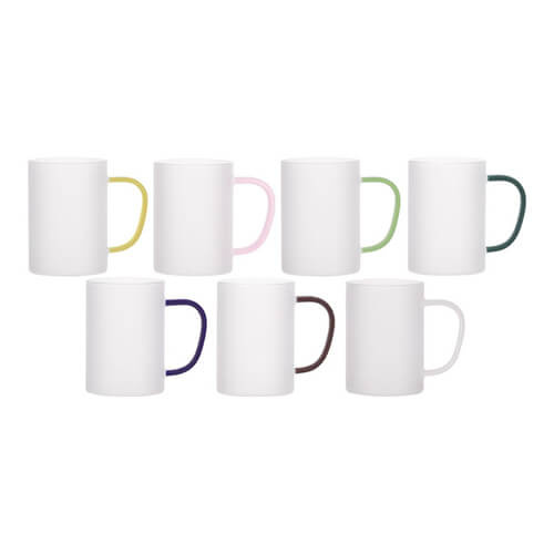 Bicchiere da 360 ml con manico rosso per sublimazione