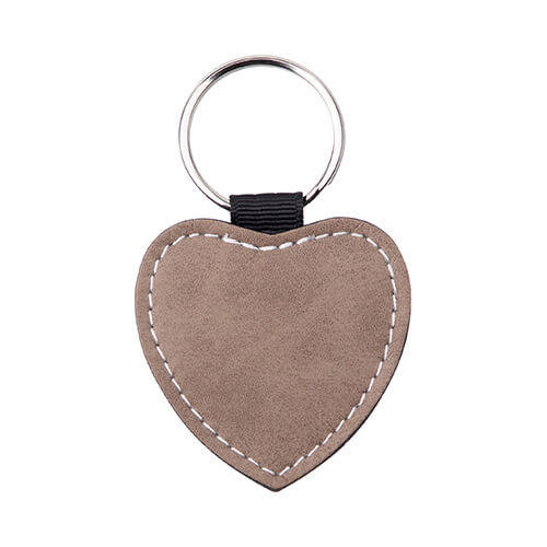 Portachiavi in ​​pelle per sublimazione - cuore grigio