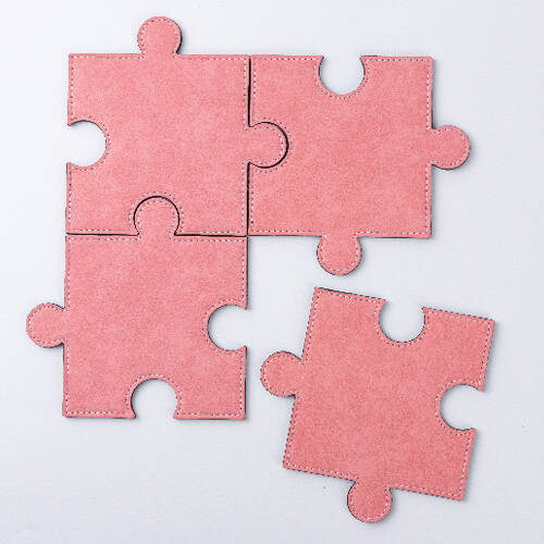 Sottobicchiere in pelle a forma di puzzle per sublimazione - rosa