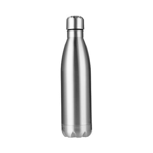 Flacone in acciaio inox da 500 ml con termometro a sublimazione - argento