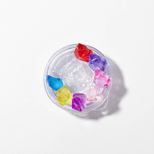 Tazza da 600 ml con cannuccia per sublimazione - bianco, coperchio con ghiaccio colorato artificiale