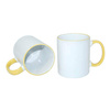 Tazza 330 ml con il manico giallo Sublimazione Termostampa