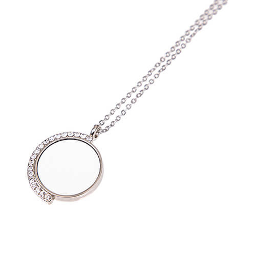 Collana di diamanti per sublimazione - rotonda - argento