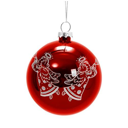 Guaina per albero di Natale Ø 8 cm per sublimazione - rosso - angeli d'argento