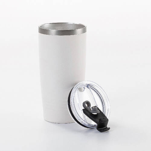 Bicchiere Termico Ringneck da 600 ml per Sublimazione - Bianco Opaco