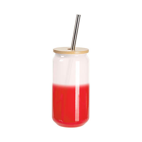 Vetro da 550 ml che cambia colore se esposto a sublimazione - Rosso