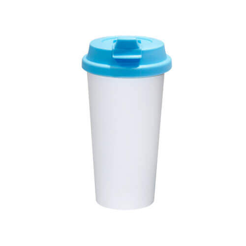 Tazza termico ECO con coperchio celeste Stampa Sublimatica