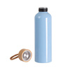Borraccia in alluminio 600ml con coperchio in bambù per sublimazione - blu