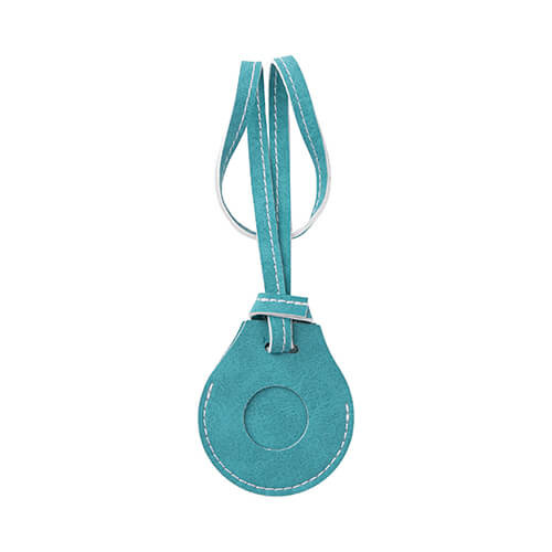 Etichetta in pelle con tracolla / custodia AirTag per sublimazione - verde