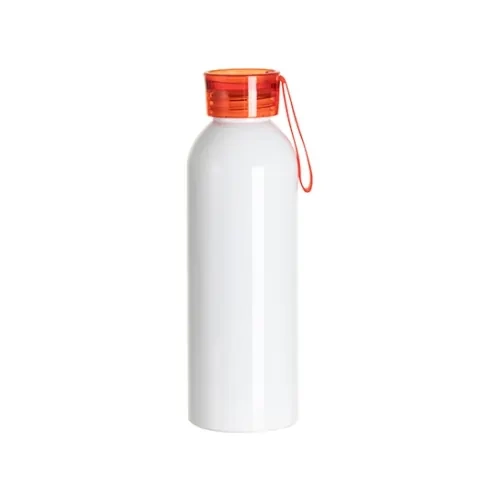 Bottiglia sportiva in alluminio bianco da 750 ml con tappo rosso e striscia sublimatica