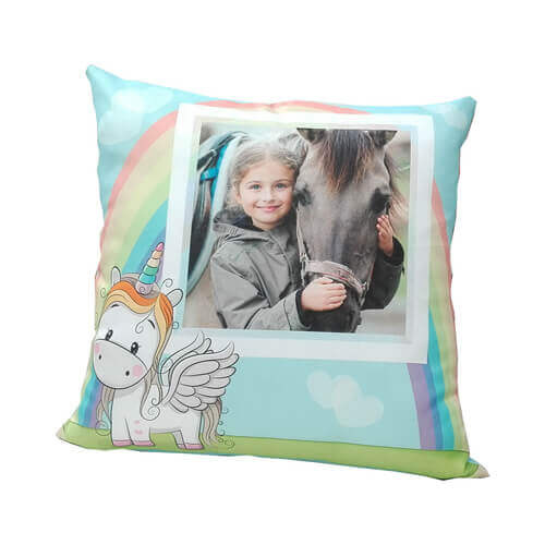 Federa in raso 38 x 38 cm per sublimazione - Unicorno